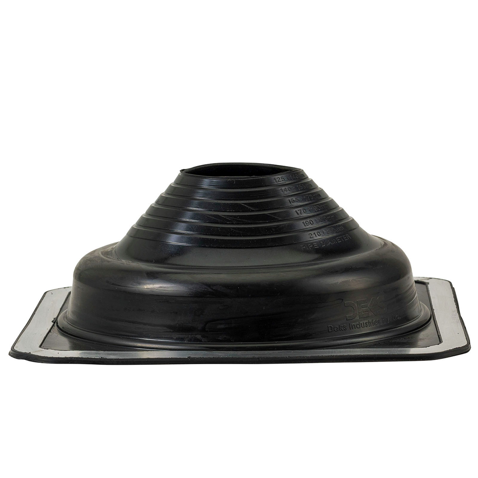 Deks 125 - 230mm Black Dektite Premium Roof Flashing - For Metal Roofs ...