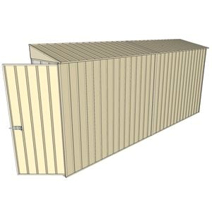 Build-a-Shed 0.8 x 4.5 x 2m Hinged Door Tunnel Shed - Cream
