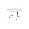 Olg Modulus Flip Table Black And Silver Frame White Top 1200mm Diameter