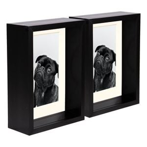 Nicola Spring 5" X 7" Black 3d Deep Box Photo Frames - 4" X 6" Mount - Pack Of 5