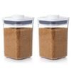 Oxo Good Grips Pop 2.0 Small Square Short Container 1l | Set Of 2