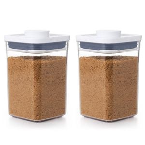Oxo Good Grips Pop 2.0 Small Square Short Container 1l | Set Of 2