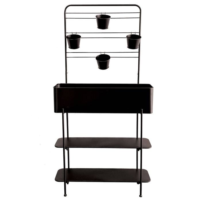 Brunnings 151 x 27 x 75cm Daphne Black Metal Plant Station