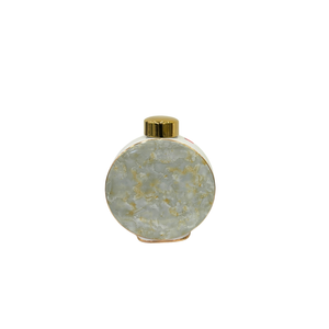 Elegant Collections Small Grey Marble Ceramic Decorative Vase