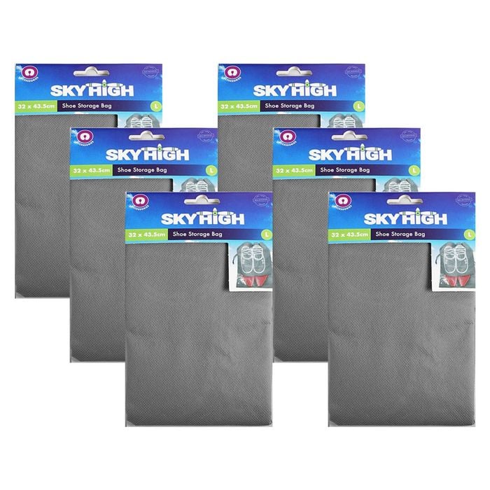 6PK Sky High Travel Lightweight Shoe Storage Luggage Bag - Large
