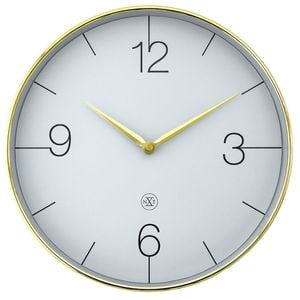 NeXtime Finesse Silent Wall Clock Grey 30.5x30.5x4.3cm Gold Chrome Case