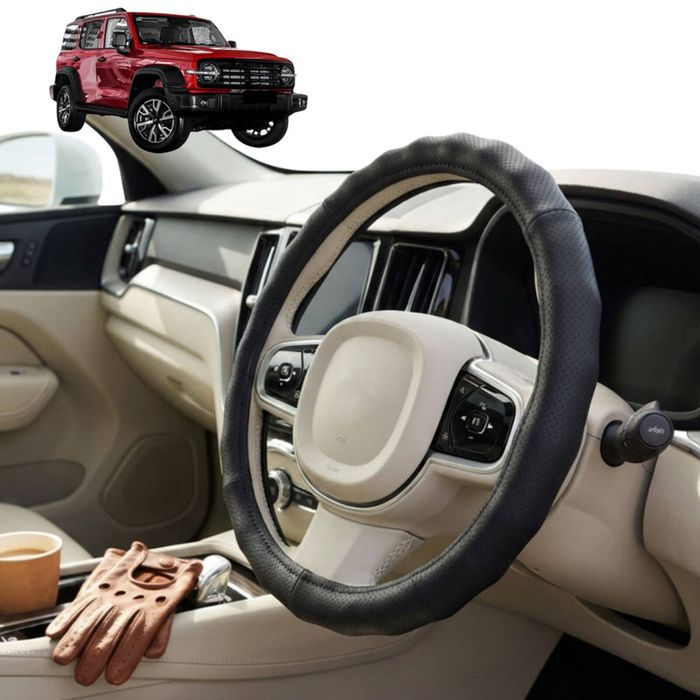 Australian Goose Steering Wheel Cover for GWM Haval Tank 300 2023 - Current (P01) Circle Black