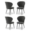 4x Artiss Dining Chairs Boucle Sherpa Grey