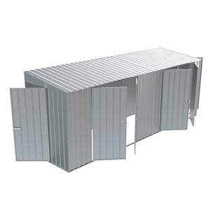 Build-a-Shed 1.5 x 5.2 x 2.0m Zinc Tunnel Shed Tunnel Hinged Door Plus Dual Double Hinged Side Doors