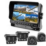 Elinz Quadscreen 9" DVR 4 Camera Package Kit 360 View Reversing Forward Side 12V 24V 800TVL