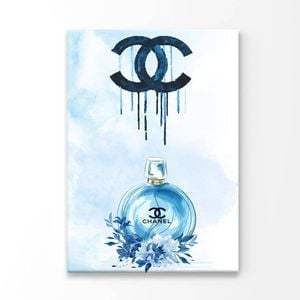 Luxury Blue Colored Perfume with Flowers  Print 100% Australian Made 90 x 120cm  (Acrylic)