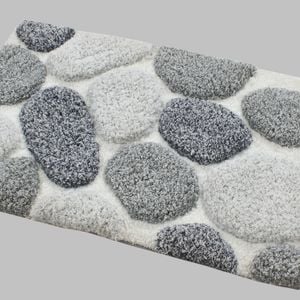Pebble 3d Design Tufted Soft Pile Bathmat -