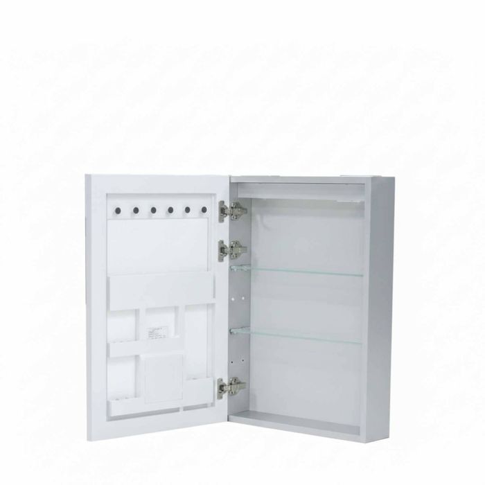 P&P Silver LED Mirror Cabinet With Bluetooth Speakers Storage And Smart Lighting For Bathrooms