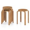 Costway 4 Pcs Stacking Stool Round Dining Chair Backless Rest Stools-