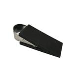 Adoored Black With Stainless Steel Back Strap Rubber Door Wedge