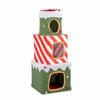 Costway Christmas Cat Tree Stacked Gift Box Tower 3 Condos Pet Furniture