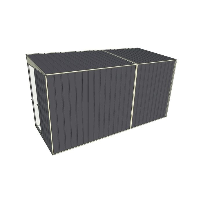 Build-a-Shed 1.5 x 3.7 x 2m Sliding Door Tunnel Shed - Grey