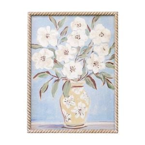 Lvd Rope-lined Frame Vintage Floral Vase Print Wall Hanging Decor 60x80cm