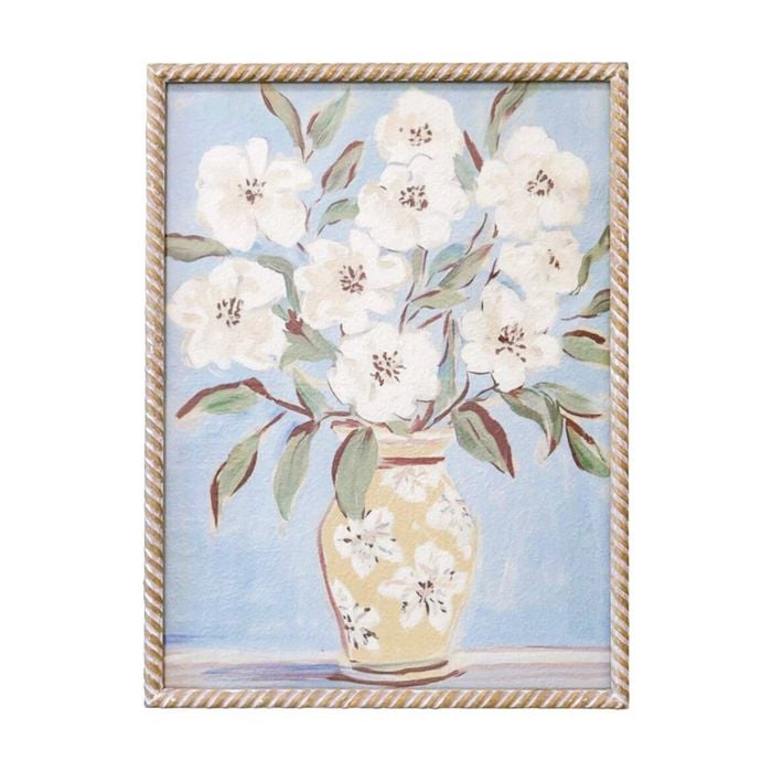 Lvd Rope-lined Frame Vintage Floral Vase Print Wall Hanging Decor 60x80cm