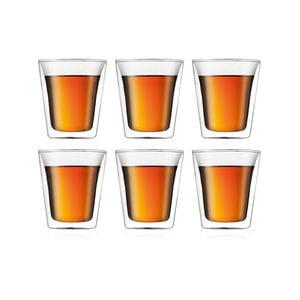 Bodum 0.2 L Transparent Canteen 6 Pcs Glass, Double Wall, Medium, 0.2 L, 6 Oz 1 Pcs