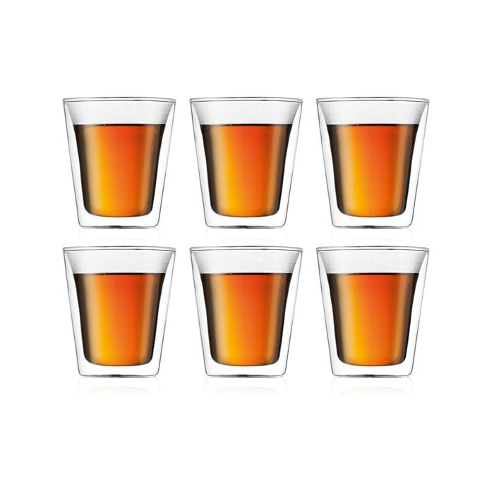 Bodum 0.2 L Transparent Canteen 6 Pcs Glass, Double Wall, Medium, 0.2 L, 6 Oz 1 Pcs