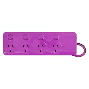 Arlec Halloween Purple and Black 4 Outlet Individually Switched Powerboard
