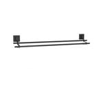 Fusion-Loc 80cm Black Matte Suction Double Towel Rail