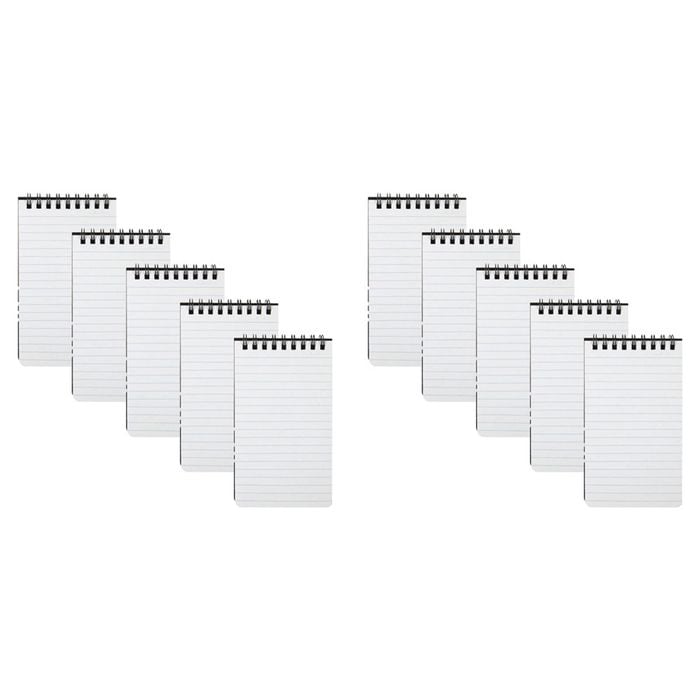 2x 5pc Spirax P541 Pp Notebook/notepad 7mm Ruled 96-pages Writing Stationery Blk