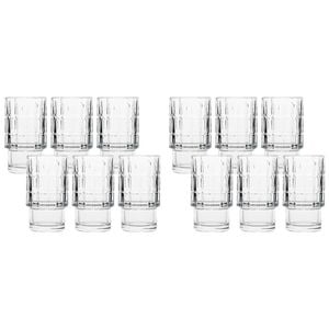 12pc Ecology Phineas Glass Hi Ball Tumblers 370ml - Clear