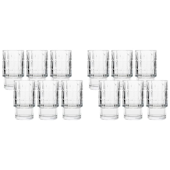 12pc Ecology Phineas Glass Hi Ball Tumblers 370ml - Clear