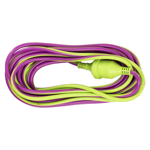 Arlec 10m 3GX1.0mm² Heavy Duty Extension Lead Halloween Purple+Lime Green