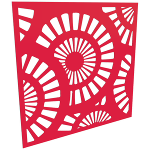 ProtectorAl 300 - 1200 x 300 - 1200mm Light Red / Gloss White Sunburst Unframed Composite Deco Panel