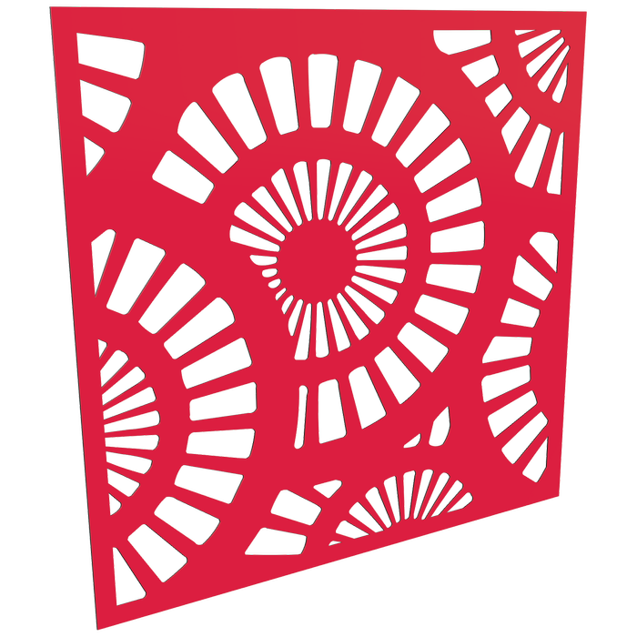 ProtectorAl 300 - 1200 x 300 - 1200mm Light Red / Gloss White Sunburst Unframed Composite Deco Panel