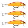 3x Rapala 7.5cm Countdown Sink Hardbody Balsa Fishing Lures -Gilded Gold Orange
