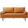 Coogee 2.5 Seater Faux Leather Sofa - Brown