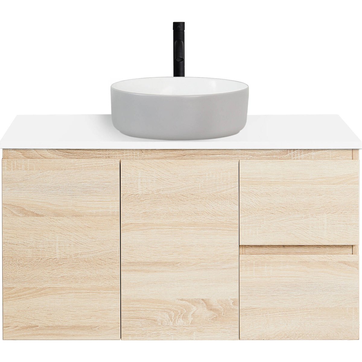 CIBO 900mm Nordic Wall Hung Bathroom Vanity With Light Grey / White ...