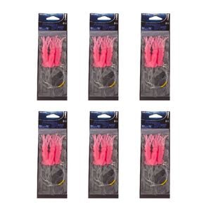 6x Wilson Rigged to Jig Rig 3 Hook Squid Style Jig Fully UV Active - Colour #4