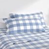 Dreamaker Remy Washed Cotton Yarn Dyed Check King Pillowcase Cornflower Twin Pack