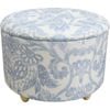 LVD 61cm Wood/Linen Storage Ottoman Round Stool Furniture Valencia