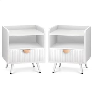 ALFORDSON Set of 2 Bedside Table White