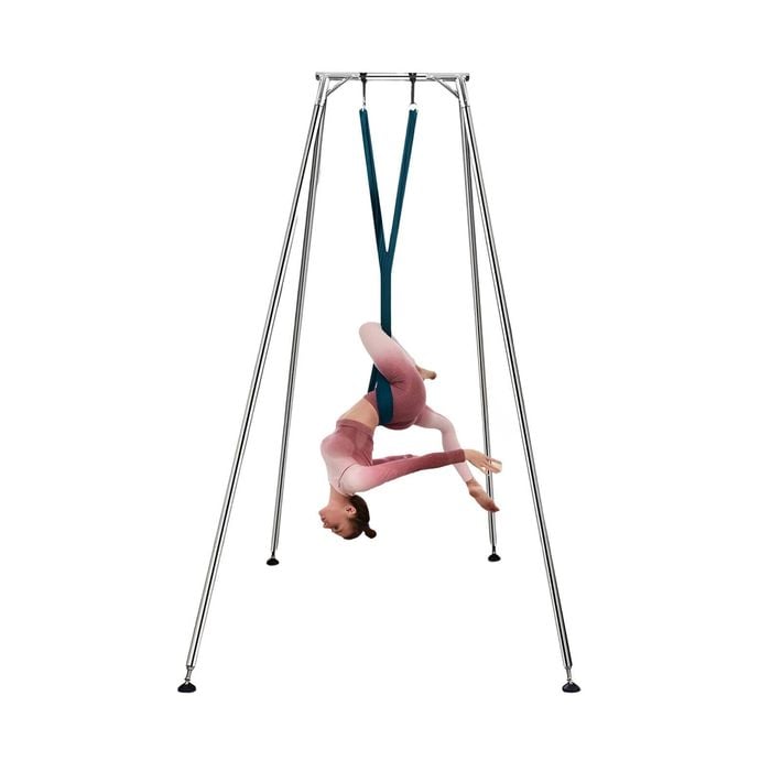 Fitnesslab Aerial Yoga Swing Stand Foldable Freestanding Pull Up Bar Station