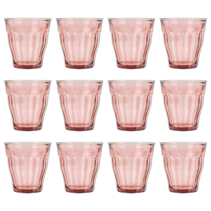 Duralex Picardie Glass Tumblers - 250ml - Pink - Pack of 12