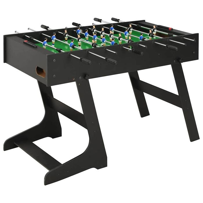 vidaXL Folding Football Table Black Soccer Game Table Indoor Entertainment