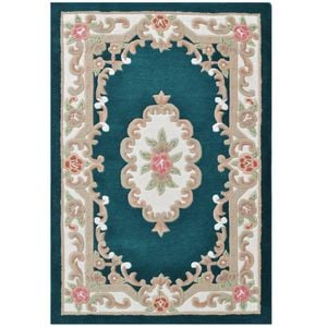 Traditional Handmade Wool Rug-Avolon-Turquoise-150x240cm