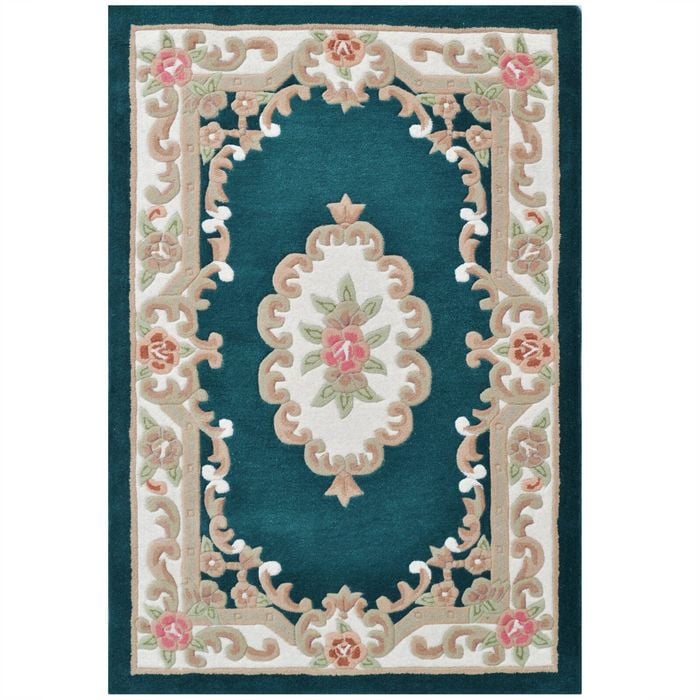 Traditional Handmade Wool Rug-Avolon-Turquoise-150x240cm