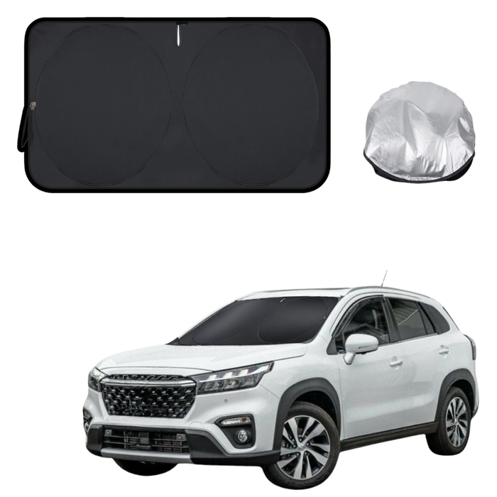 Front Windscreen Sun Shade for Suzuki S-Cross 2014 - 2021 JY - Standard 150 x 85 cm - Black