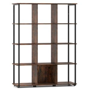 Costway 12-cube Bookcase Open Shelf Display Rack Stoarge Cabinet