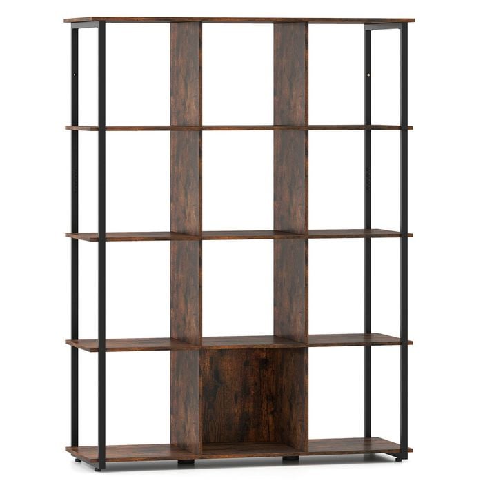 Costway 12-cube Bookcase Open Shelf Display Rack Stoarge Cabinet