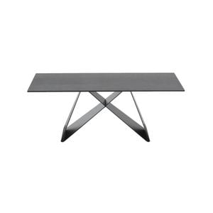 Raimon Furniture Odette Rectangular Coffee Table - Black Metal Frame - Shadow Grey Ceramic