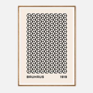 Galrie Bauhaus 1919 Geometric Art Print - Iconic Deco Masterpiece for Modern Interiors, Wood Frame, 70 x 100cm (28 x 40inch)